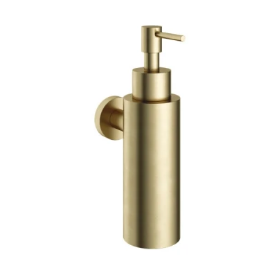 Afbeelding van HotBath Cobber zeepdispenser wandmodel Geborsteld messing