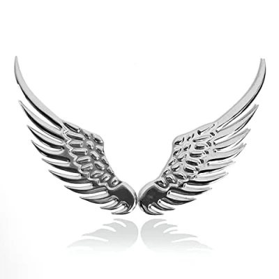 Afbeelding van 3D stickers, metalen vleugels, zelfklevend, metaal, auto accessoires (1 paar) (zilver)