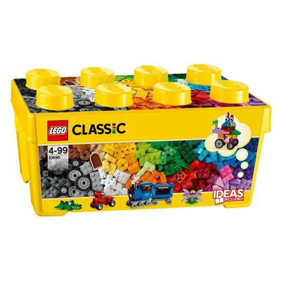 Afbeelding van LEGO 10696 Classic De doos met creatieve bouwstenen, speelgoed en opbergset stenen, wielen, ramen, cadeau idee voor verjaardag, kinderen van 4 jaar
