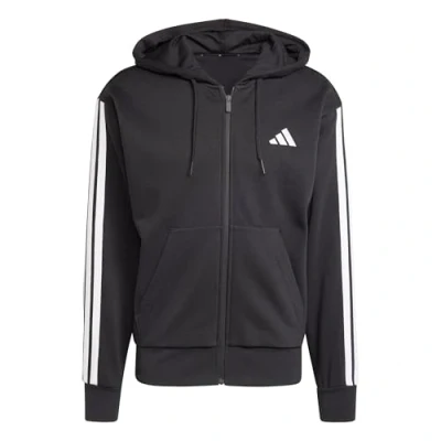 Image de adidas Homme ESSENTIAL THREE STRIPES FLEECE ZIPPER HOODIE, black/white, S