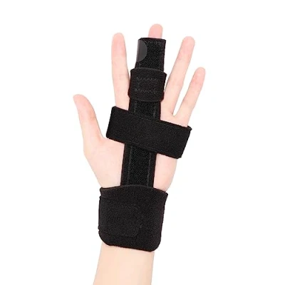 Afbeelding van Scurnhau Vingerspalk, kleine vinger, vingerorthesen, vingerbrace, inklapbaar, voor artritis, gebroken vingers en tendinitis, met hamer, linker rechterhand