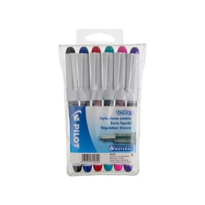 Afbeelding van PILOT 6 uitwisbare V pen zwart/blauw/rood/groen/roze/paars medium punt