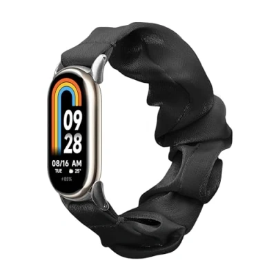 Afbeelding van kwmobile elastisch bandje voor smartwatch geschikt Xiaomi Mi Band 8 Horlogebandje van katoen In zwart