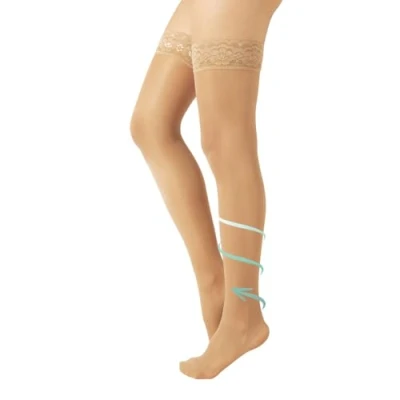 Afbeelding van CALZITALY Medische ondersteuningskousen met gegradueerde compressie, middelgroot, 10 14 mm/Hg, zwart, beige, S, M, L, XL, 70 DEN, Made in Italy, Vlees