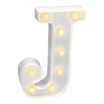 Afbeelding van JANDEI Lichtgevende letters en cijfers, warm licht, decoratie milieu, bedlampjes, vitrines, bruiloften, verjaardagen, feestjes. Werkt op AA batterijen niet inbegrepen (Brief J)