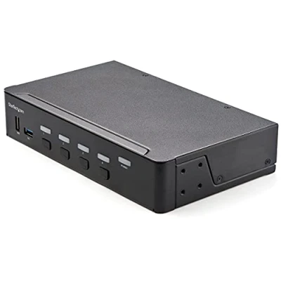 Image de StarTech.com Commutateur KVM HDMI à 4 Ports 1 Moniteur 4K 60Hz Ultra HDR de Bureau 2.0 avec Hub USB 3.0 2 (5Gbps) et 4x HID audio TAA (SV431HU34K6) écran clavier souris/audio x / utilisate
