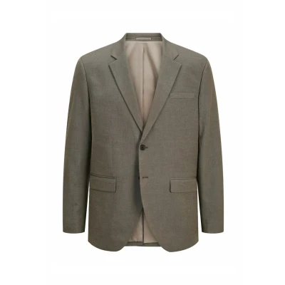 Afbeelding van Jack &amp; Jones Premium Einreihiger Jprbushwick Normal Geschnitten Blazer, Heren, Maat: 46, Greige
