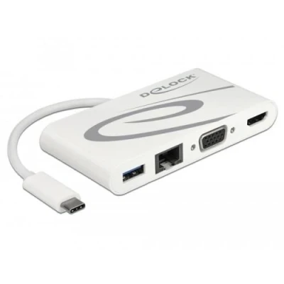 Image de DeLOCK 87731, USB 3.0 (3.1 Gen 1) Type C, HDMI,RJ 45,USB A,USB (3.