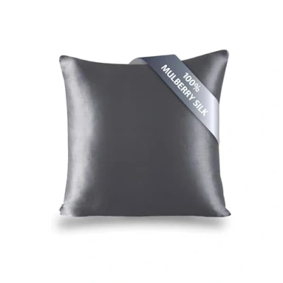 Afbeelding van townssilk Kussensloop van 100% natuurlijke moerbeizijde, voor haar en huid, 19 mm zijde aan beide zijden, 1 stuk, zijde, zilvergrijs, standaard 65 x cm
