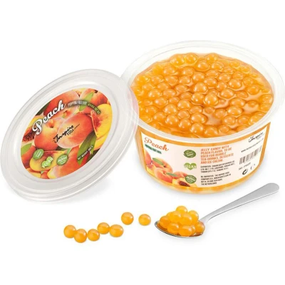 Afbeelding van Inspire Food Company Bubble Tea Parels Popping Boba Pearls Fruitparels Perzik smaak 450 gram