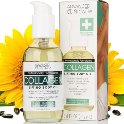 Afbeelding van Advanced Clinicals, Collageen Liftende Lichaamsolie, (112 ml)