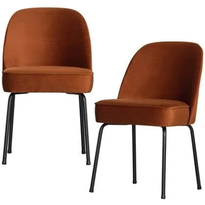 Afbeelding van BePureHome Vogue Eetkamerstoel Fluweel Roest Set van 2