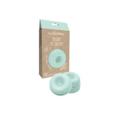 Afbeelding van ScrapCooking set van 6 Donuts siliconen vormen &amp; Babas 3D gebak voor taarten Individuele zachte Oven Vaatwasserbestendig Keukencadeau 2913