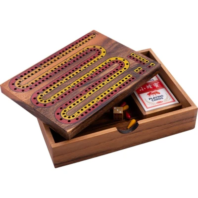 Afbeelding van Engelhart 350290 Cribbage van hout in doos met kaarten gezelschapsspel voor 2 spelers en vanaf 8 jaar 16,7 x 22,2 4,3 cm