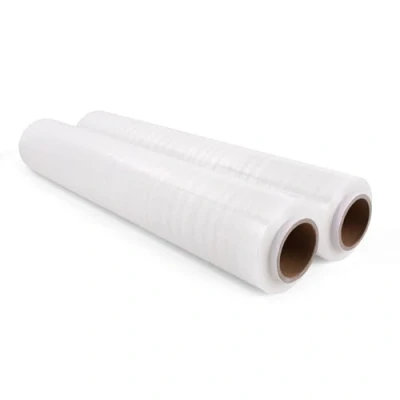 Afbeelding van Inoverse Set van 2 rollen transparante stretchfolie 40 cm/700 g Voor meubels en verhuizing, palletfolie, handstretch, verpakkingsfolie op rol, rol