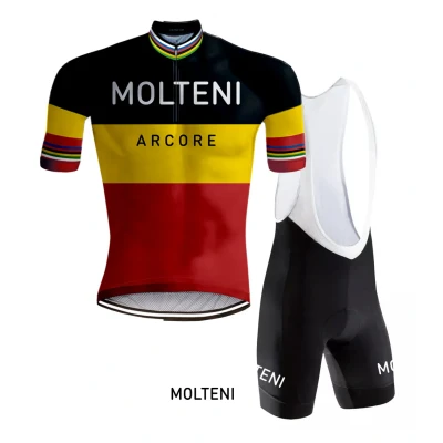 Afbeelding van Retro Wielertenue Molteni Belgische Kampioen REDTED