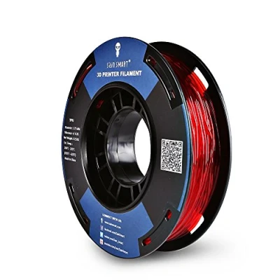 Afbeelding van SainSmart Kleine spoel filament 1,75 mm TPU flexibel afmetingen 250 g, nauwkeurigheid +/ 0,05 3D, Shore 95A rood