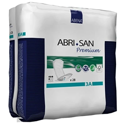 Afbeelding van ABENA San 3A, 28x Absorberende Inlegger, Pak, te Dragen in aansluitend Ondergoed Voor Matig tot Flinke scheuten Urineverlies Absorptie 600 ml, blauw