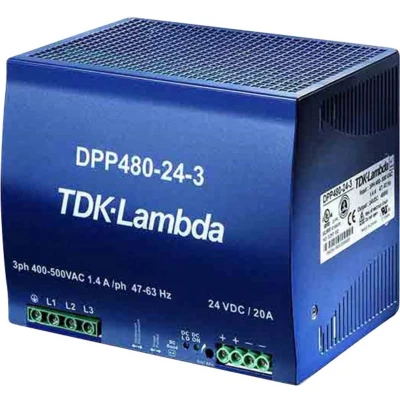 Afbeelding van TDK Lambda DPP480 24 1 DIN rail netvoeding V/DC 20 A 480 W Aantal uitgangen: x Inhoud: stuk(s)