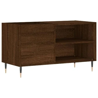 Afbeelding van Platenkast 85x38x48 cm bewerkt hout bruin eikenkleur
