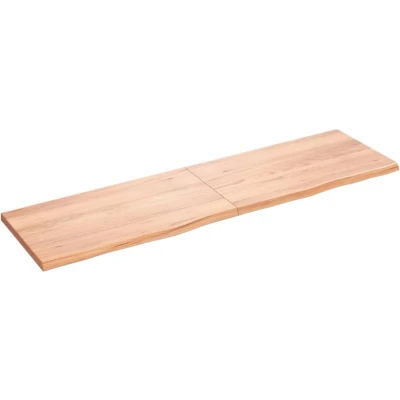 Afbeelding van vidaXL Wastafelblad 180x50x(2 4) cm behandeld massief hout lichtbruin