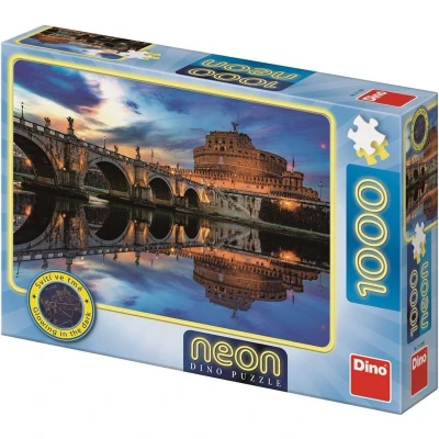 Afbeelding van Dino puzzel 1000 stukjes Angel Castle Neon glow in the dark