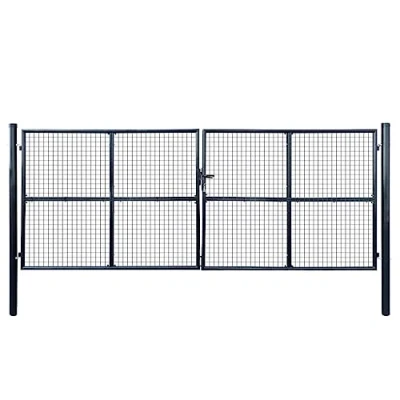 Afbeelding van VidaXL Gaaspoort 400x150 cm gegalvaniseerd staal grijs