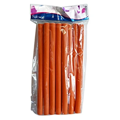 Afbeelding van Sinelco Papilotten lang Oranje 25cm 17mm 12st Haibu by Kapperskorting.com