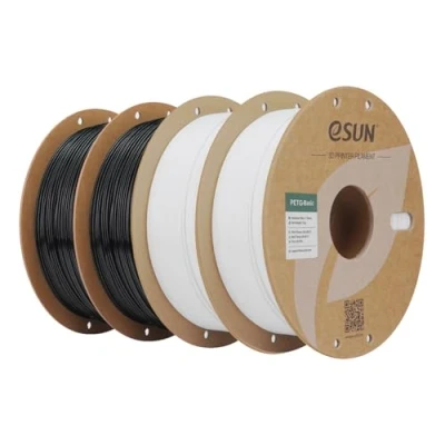 Afbeelding van eSUN PETG filament 1,75 mm, Basic filament, hoge sterkte, spoel 1 kg (2,2 lbs) 3D printerfilament voor printers (zwart 2 + wit kg, 4 kg)
