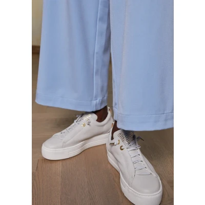 Afbeelding van Paul Green Sneakers laag, Dames, Maat: 37, Hellgrau/gold Leer