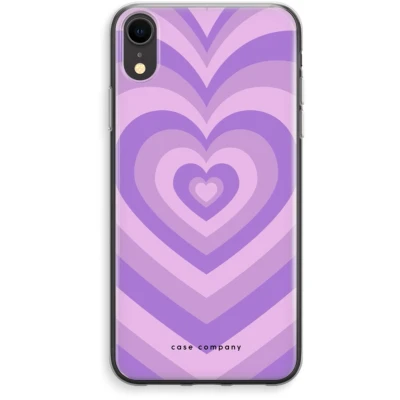 Afbeelding van Case Company® hoesje geschikt voor iPhone XR Hart Paars Soft Cover Telefoonhoesje Bescherming aan alle Kanten en Schermrand