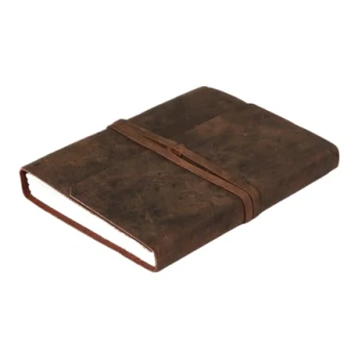 Afbeelding van OVERDOSE Buff Handgemaakt dagboek voor studenten, kantoor, reizen, schetsen, mannen en vrouwen, dagboekformaat 13,7 x 17,8 cm