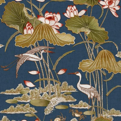 Afbeelding van Dutch Wallcoverings Tapestry Lotus Pond Purple TP422705