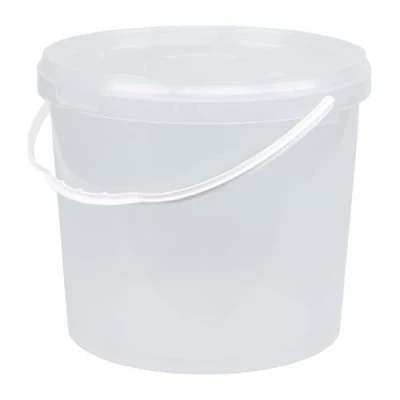 Afbeelding van Emmer met deksel 10 liter rond transparant