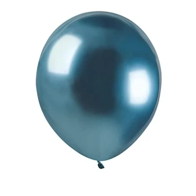 Afbeelding van Set van 100 hoogwaardige natuurlijke latexballonnen A50 (Ø 13 cm/5 inch), metallic blauw