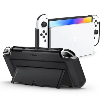 Afbeelding van Spigen Thin Fit hoesje Geschikt voor Nintendo Switch Oled Zwart