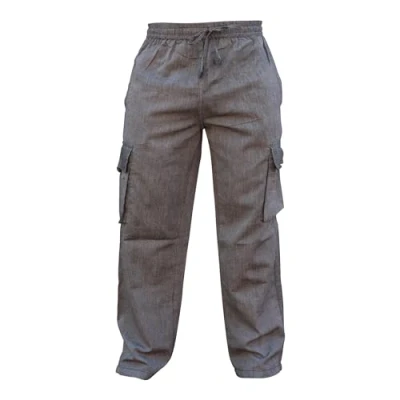 Afbeelding van SHOPOHOLIC FASHION Effen cargobroek met elastische tailleband voor heren, grijs., S