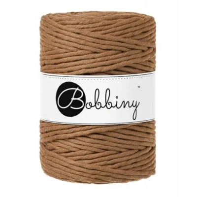 Afbeelding van Bobbiny Macramé koord, enkel dik, XXL, 5 mm, 100 m, karamel