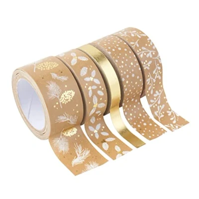 Afbeelding van Washi tape decoratieve goud/wit