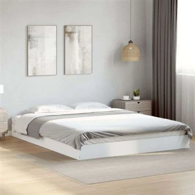 Image de vidaXL Cadre de lit sans matelas blanc 150x200 cm bois d&#039;ingénierie