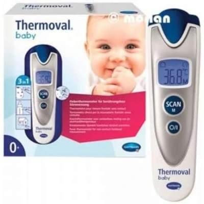 Afbeelding van Veroval Baby 3 in 1 infraroodthermometer, ideaal voor het meten van koorts thuis, snelle en nauwkeurige meting de lichaamstemperatuur, contactloos, zilverkleurig