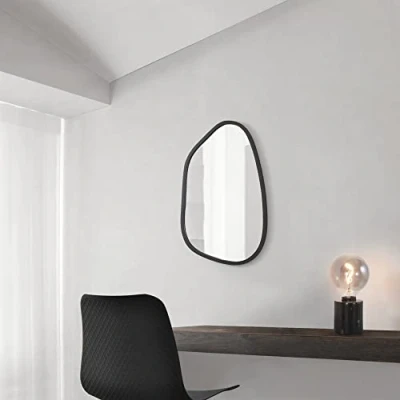 Afbeelding van Spiegel Filiano hangend 80x58 cm zwart mat