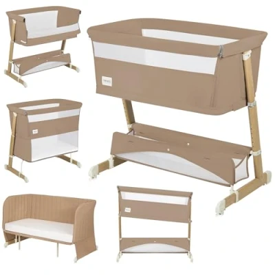 Image de LIONELO Thomi Plus 5in1 Lit Enfant de 0 à 4 Ans CoSleeper Baby Box Canapé jusqu&#039;à 100 kg 2 Matelas Hauteur Réglable, Roues Solution Familles, Hôtels et Maisons d&#039;hôtes