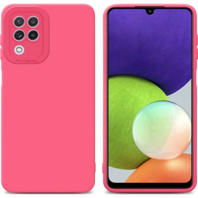 Afbeelding van Cadorabo Hoesje geschikt voor Samsung Galaxy A22 4G in Fluid ROOD Beschermhoes gemaakt van flexibel TPU silicone Cover Case