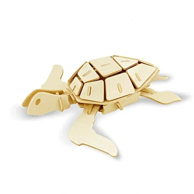 Afbeelding van Georgie Porgy Woodcraft puzzel van hout, 3D bouwmodel, model kinderen, speelgoed (JP295 zeeschildpad, 36 stuks)