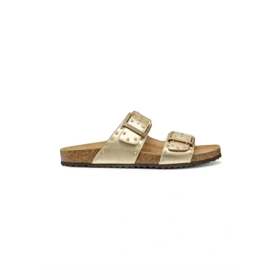 Afbeelding van Geox D BRIONIA R I Sandales plates pour femme Doré Taille 38 EU, Doré, EU