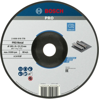 Afbeelding van Bosch Accessories Standard for Metal 2608619778 Slijpschijf 180 mm 1 stuk(s) Metaal