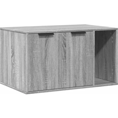 Afbeelding van vidaXL Kattenbakkast 80x50x45 cm bewerkt hout grijs sonoma eikenkleur