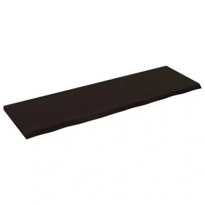 Afbeelding van Wandschap 160x50x4 cm behandeld massief eikenhout donkergrijs