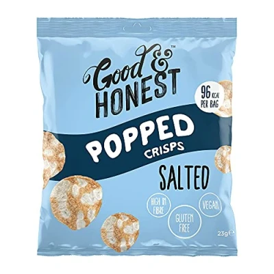 Image de Good &amp; Honest Popped Crisps, collations de pub sans gluten, saveur sel mer, 24 x 23 g